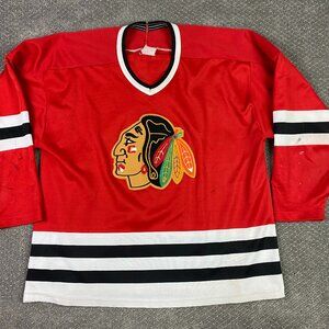 Vintage Chicago Blackhawks CCM Maska Hockey Jersey Men's XL Red